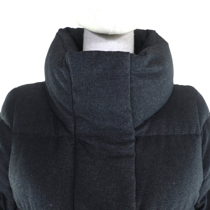 極美品★Mackintosh マッキントッシュ ベルト付 スタンドカラー比翼仕立て ダウンコート アウター ダークグレー 36 正規品 レディース