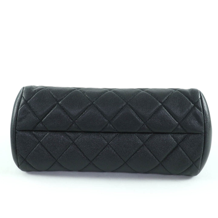極美品☆CHANEL シャネル AS3893 キャビアスキン マトラッセ ココマーク 2WAYボーリングバッグ ハンドバッグ ブラック ゴールド金具