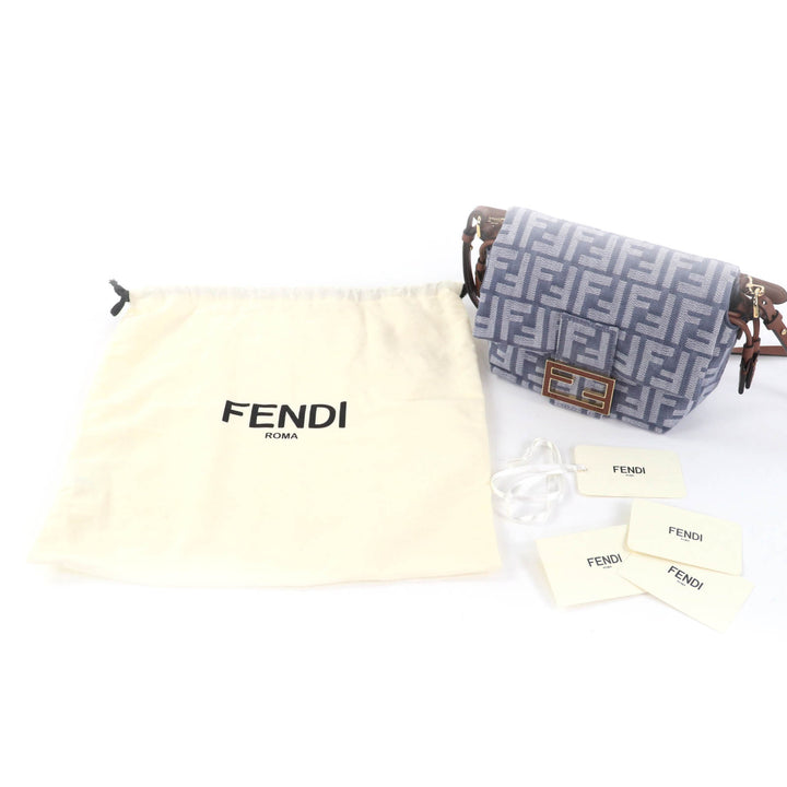 未使用品◇FENDI フェンディ 2025年製 8BS105 マンマバゲットスモール ズッカ柄 FFデニム ハンド/ショルダーバッグ 伊製 定価368500円