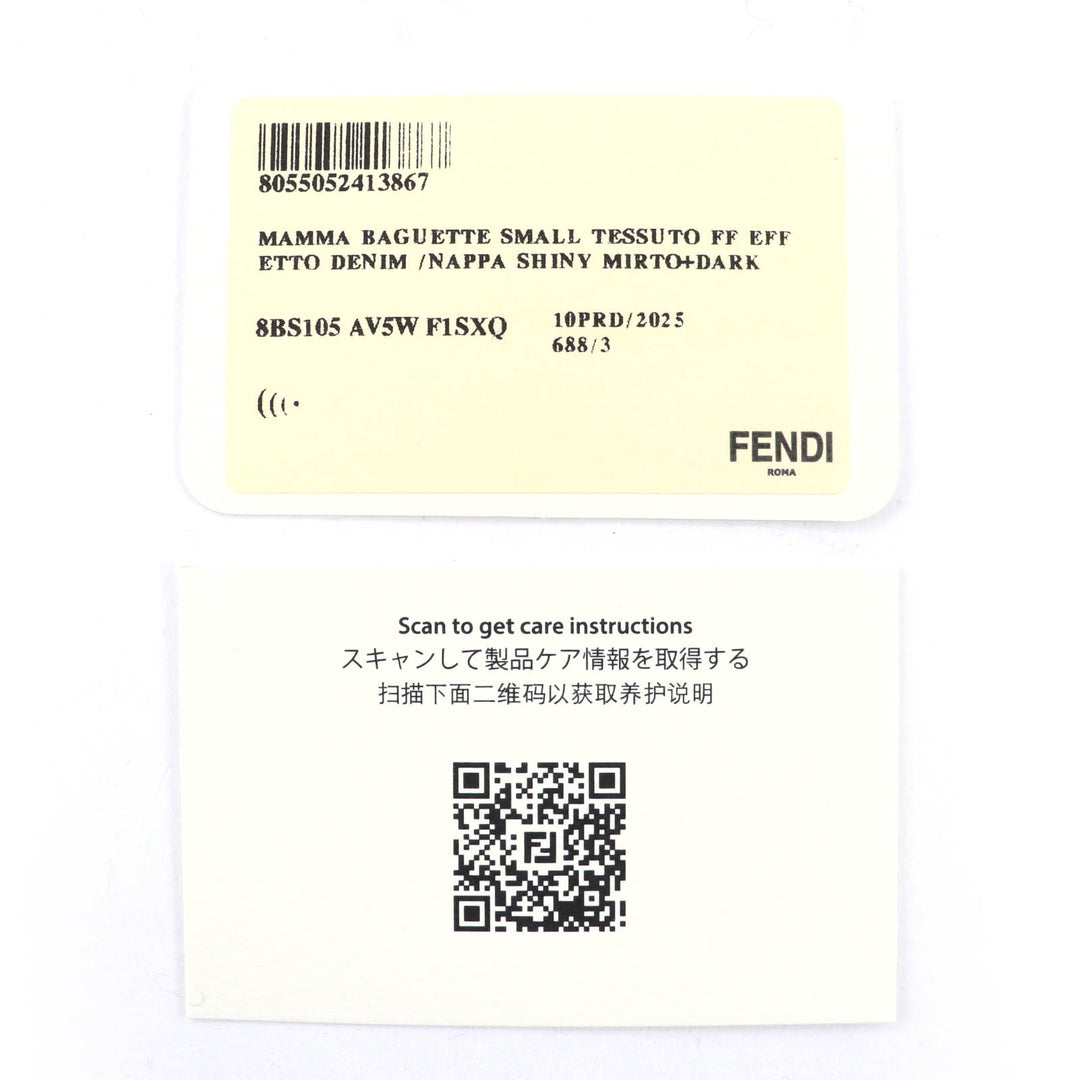 未使用品◇FENDI フェンディ 2025年製 8BS105 マンマバゲットスモール ズッカ柄 FFデニム ハンド/ショルダーバッグ 伊製 定価368500円