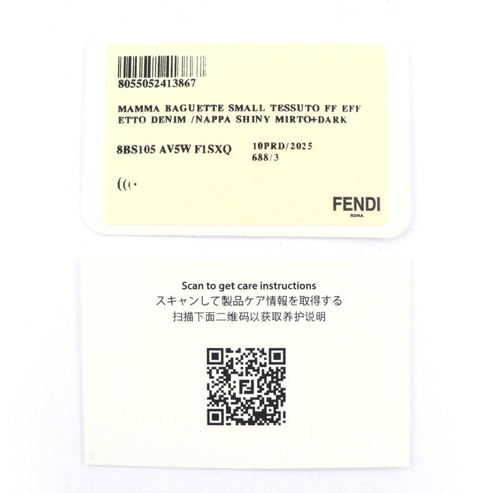 未使用品◇FENDI フェンディ 2025年製 8BS105 マンマバゲットスモール ズッカ柄 FFデニム ハンド/ショルダーバッグ 伊製 定価368500円