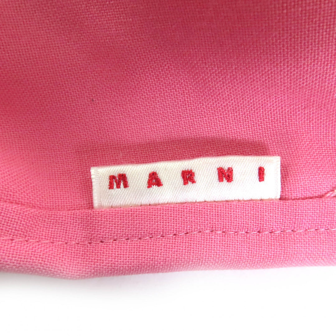 極美品◇MARNI マルニ 23SS PAMA0317U2 バージンウール100％ タグデザイン フライフロント イージー パンツ ピンク 40 正規品 レディース