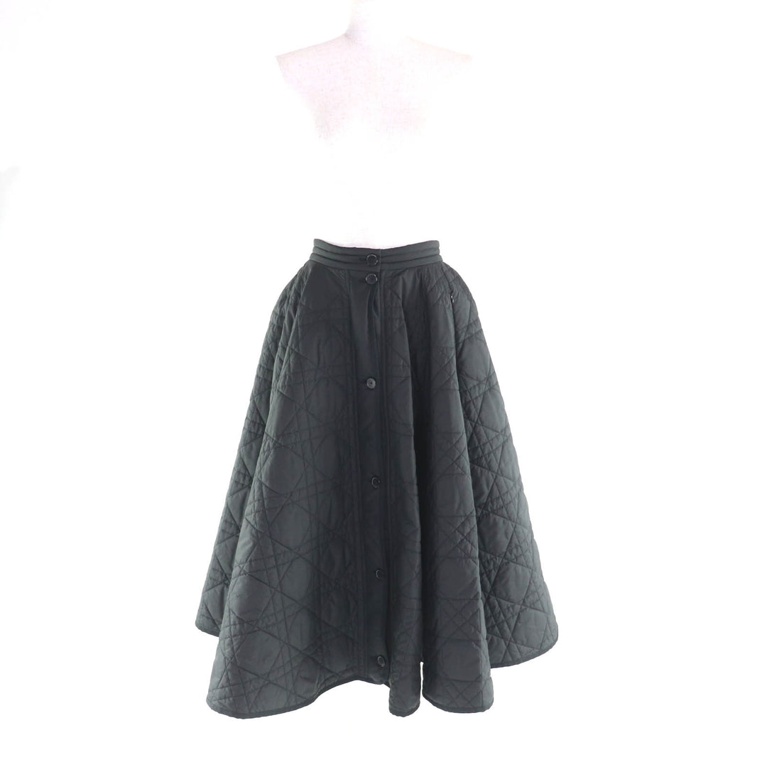 極美品★Christian Dior クリスチャンディオール 157J67A2827 マイクロカナージュ キルティング テク二カル ミディスカート 38 正規品