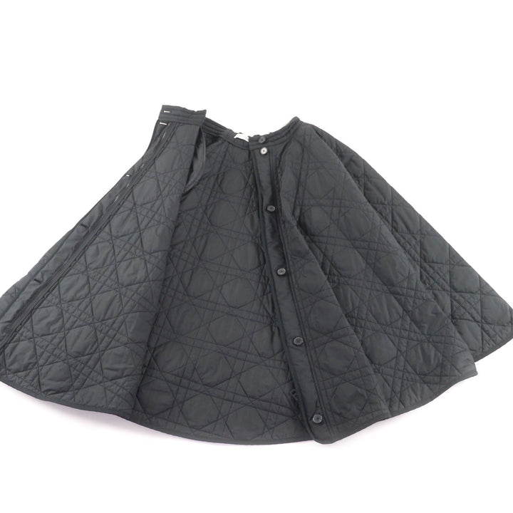 極美品★Christian Dior クリスチャンディオール 157J67A2827 マイクロカナージュ キルティング テク二カル ミディスカート 38 正規品