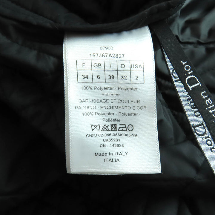 極美品★Christian Dior クリスチャンディオール 157J67A2827 マイクロカナージュ キルティング テク二カル ミディスカート 38 正規品