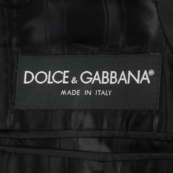 未使用品▼DOLCE&amp;GABBANA ドルチェ＆ガッバーナ MARTINI ウール60% 黒タグ ヘリンボーン柄 比翼仕立て ツイードコート 44 正規品 メンズ