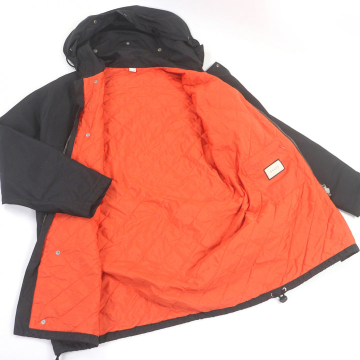 美品□GUCCI グッチ 512997 Sega Pool Patch Nylon Jacket ロゴワッペン 中綿入り ナイロンコート ブラック 50 イタリア製 正規品 メンズ
