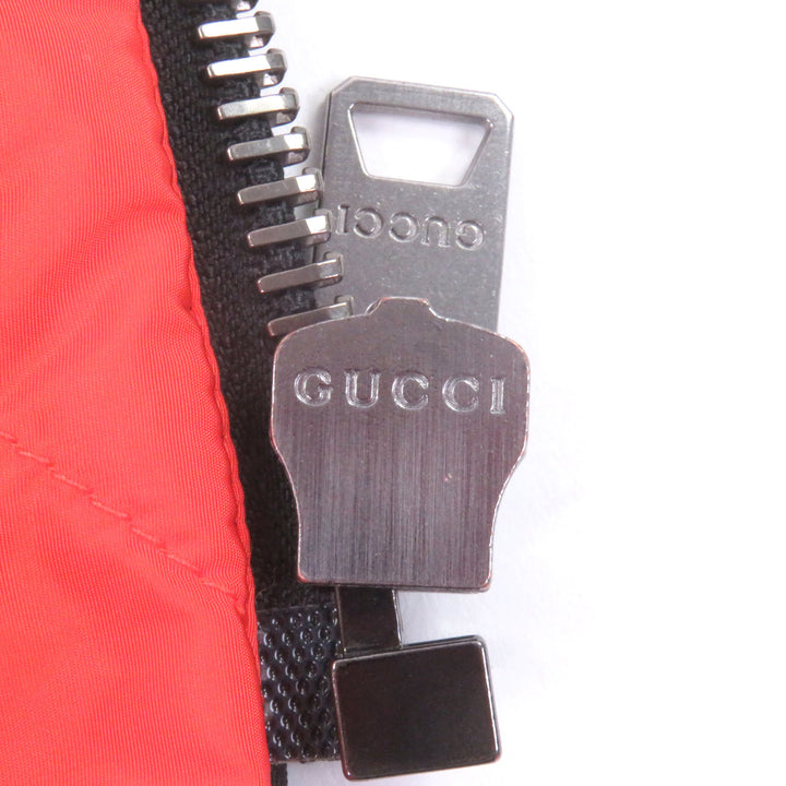 美品□GUCCI グッチ 512997 Sega Pool Patch Nylon Jacket ロゴワッペン 中綿入り ナイロンコート ブラック 50 イタリア製 正規品 メンズ