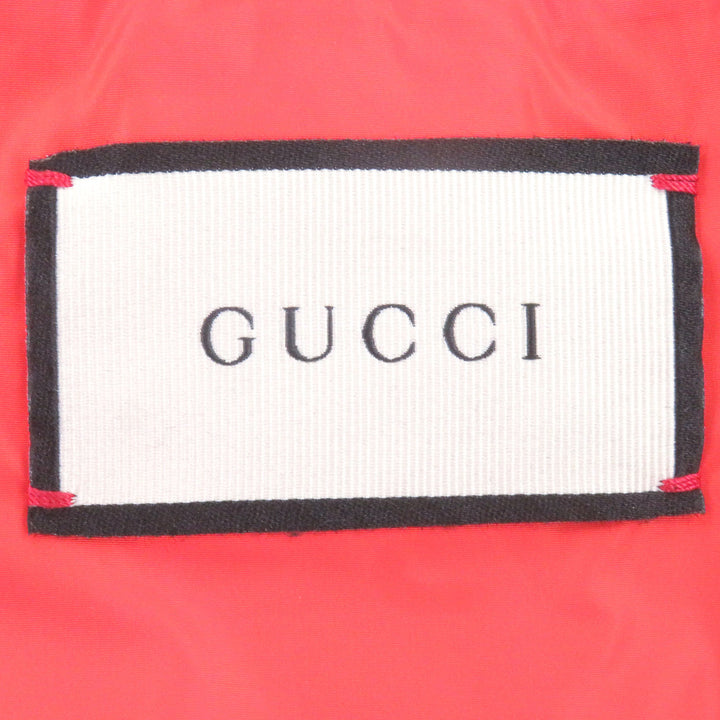 美品□GUCCI グッチ 512997 Sega Pool Patch Nylon Jacket ロゴワッペン 中綿入り ナイロンコート ブラック 50 イタリア製 正規品 メンズ