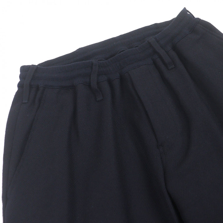 美品□Yohji Yamamoto ヨウジヤマモト HR-P03-141 REGULATION 一部レザー使い S-WリブラップPパンツ パンツ ネイビー 1 日本製 正規品