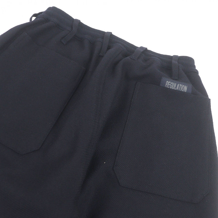 美品□Yohji Yamamoto ヨウジヤマモト HR-P03-141 REGULATION 一部レザー使い S-WリブラップPパンツ パンツ ネイビー 1 日本製 正規品