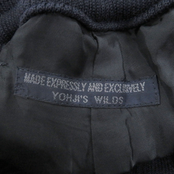 美品□Yohji Yamamoto ヨウジヤマモト HR-P03-141 REGULATION 一部レザー使い S-WリブラップPパンツ パンツ ネイビー 1 日本製 正規品