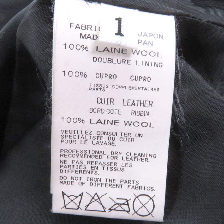 美品□Yohji Yamamoto ヨウジヤマモト HR-P03-141 REGULATION 一部レザー使い S-WリブラップPパンツ パンツ ネイビー 1 日本製 正規品