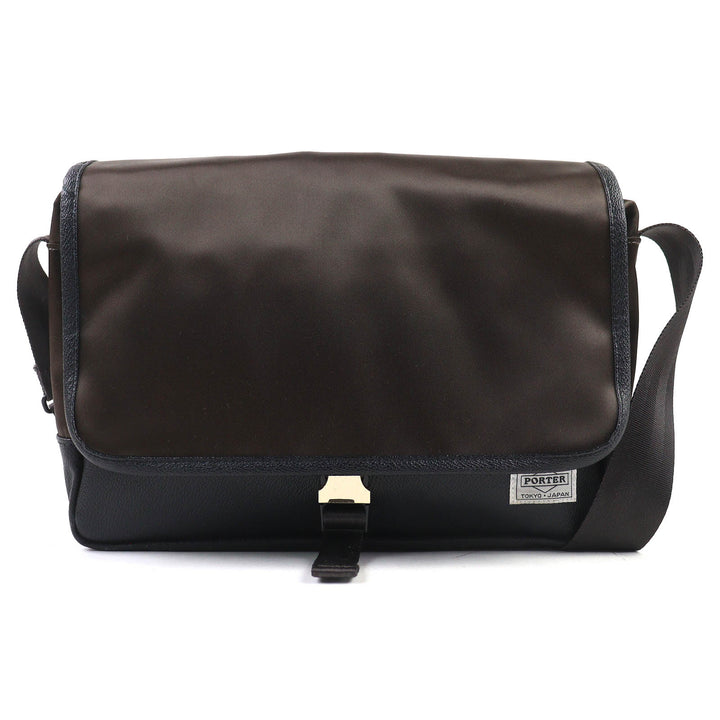 極美品△PORTER SACS BAR ポーター サックスバー 383-05714 ナイロン レザー ショルダーバッグ クロスボディバッグ ブラウン ブラック