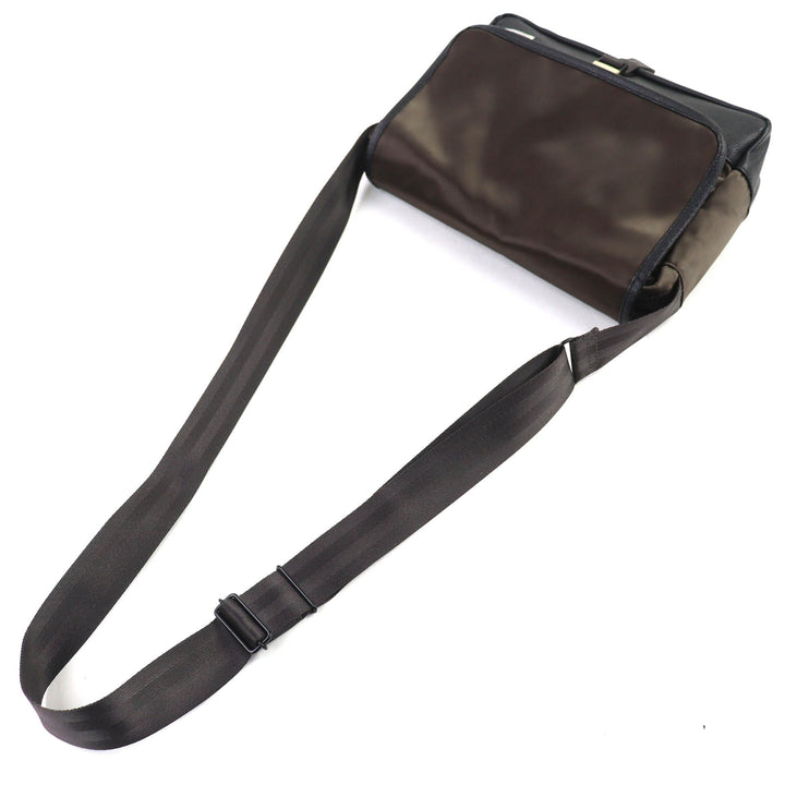 極美品△PORTER SACS BAR ポーター サックスバー 383-05714 ナイロン レザー ショルダーバッグ クロスボディバッグ ブラウン ブラック