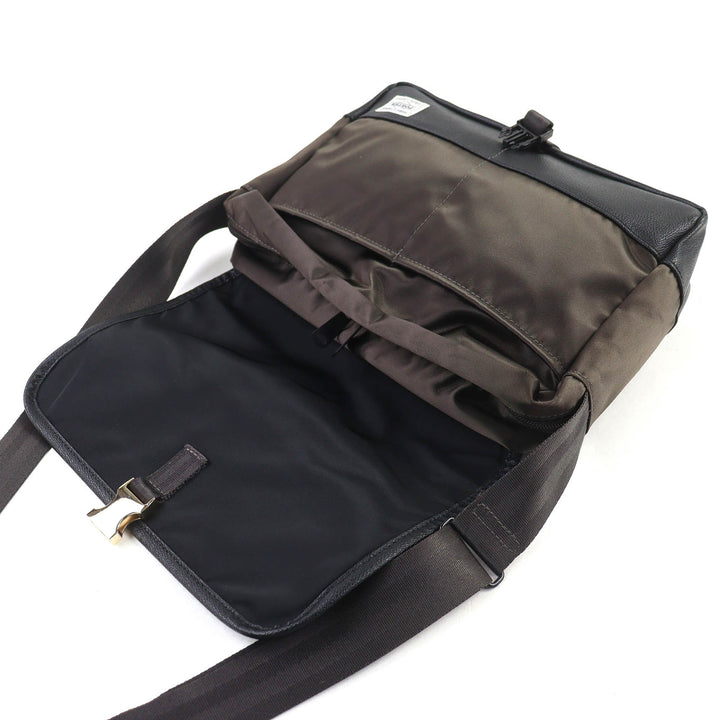 極美品△PORTER SACS BAR ポーター サックスバー 383-05714 ナイロン レザー ショルダーバッグ クロスボディバッグ ブラウン ブラック
