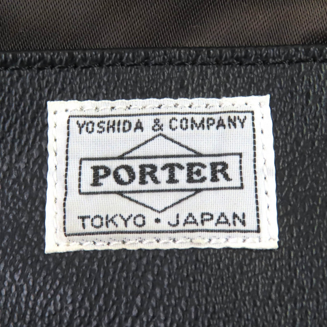 極美品△PORTER SACS BAR ポーター サックスバー 383-05714 ナイロン レザー ショルダーバッグ クロスボディバッグ ブラウン ブラック