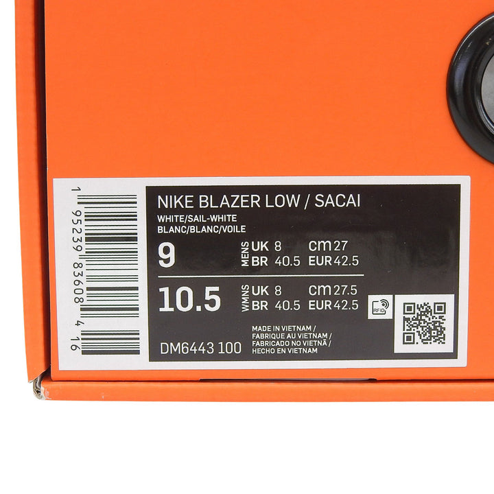 未使用品▲NIKE Sacai ナイキ サカイ DM6443-001 BLAZER LOW/SACAI ブレーザーロー サカイ レザー スニーカー ブラック 27 箱付き メンズ