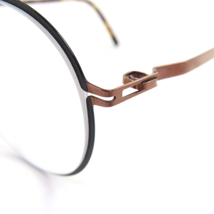 極美品▼MYKITA マイキータ LITE ALMETA ツーブリッジ ラウンド メガネ ブラック ピンクゴールド クリアブラウン マーブル柄 48□20 140