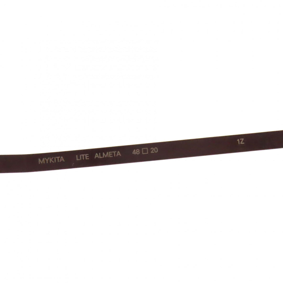 極美品▼MYKITA マイキータ LITE ALMETA ツーブリッジ ラウンド メガネ ブラック ピンクゴールド クリアブラウン マーブル柄 48□20 140