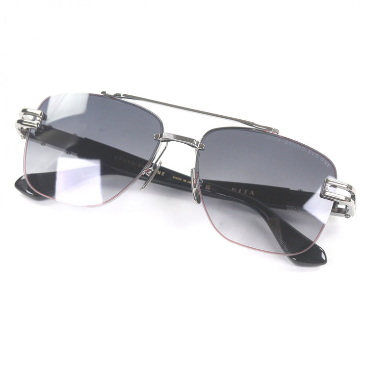 未使用品□DITA ディータ DTS138-A-03 GRAND-EVO ONE ツーブリッジ サングラス シルバー ブラック 57□16-145 度入 日本製 定価141900円