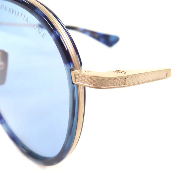 極美品▼DITA ディータ DTS456 AVIATIA-ONE ツーブリッジ ティアドロップ マーブル アイウェア サングラス 57□19-140 定価101200円