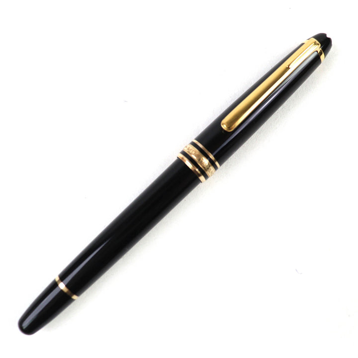 良品△MONTBLANC モンブラン マイスターシュテュック クラシック 14K Fニブ ホワイトスター 万年筆 ブラック ゴールド ドイツ製 メンズ