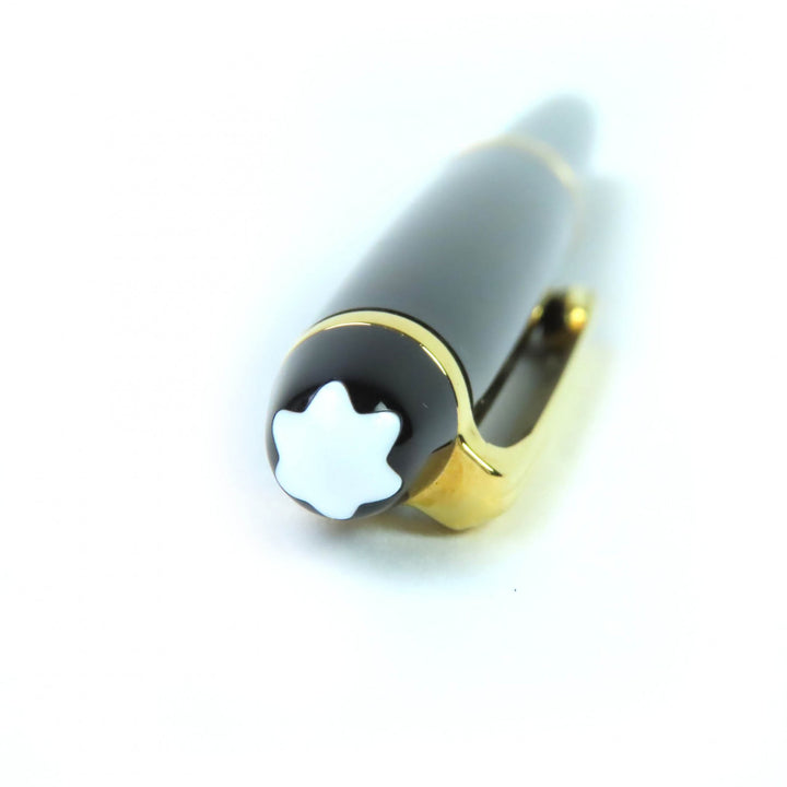 良品△MONTBLANC モンブラン マイスターシュテュック クラシック 14K Fニブ ホワイトスター 万年筆 ブラック ゴールド ドイツ製 メンズ