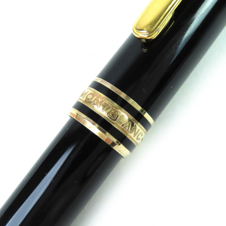 良品△MONTBLANC モンブラン マイスターシュテュック クラシック 14K Fニブ ホワイトスター 万年筆 ブラック ゴールド ドイツ製 メンズ