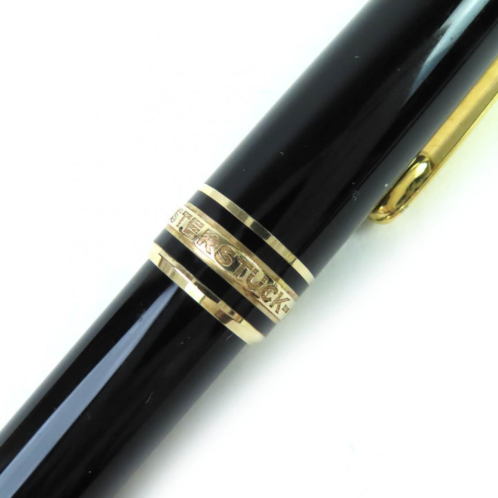 良品△MONTBLANC モンブラン マイスターシュテュック クラシック 14K Fニブ ホワイトスター 万年筆 ブラック ゴールド ドイツ製 メンズ