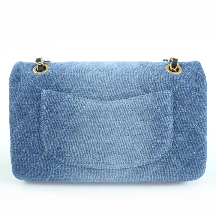 未使用品☆CHANEL シャネル A01112 マトラッセ25 Wフラップ デニムグラデーション Wチェーン ショルダーバッグ ゴールド金具