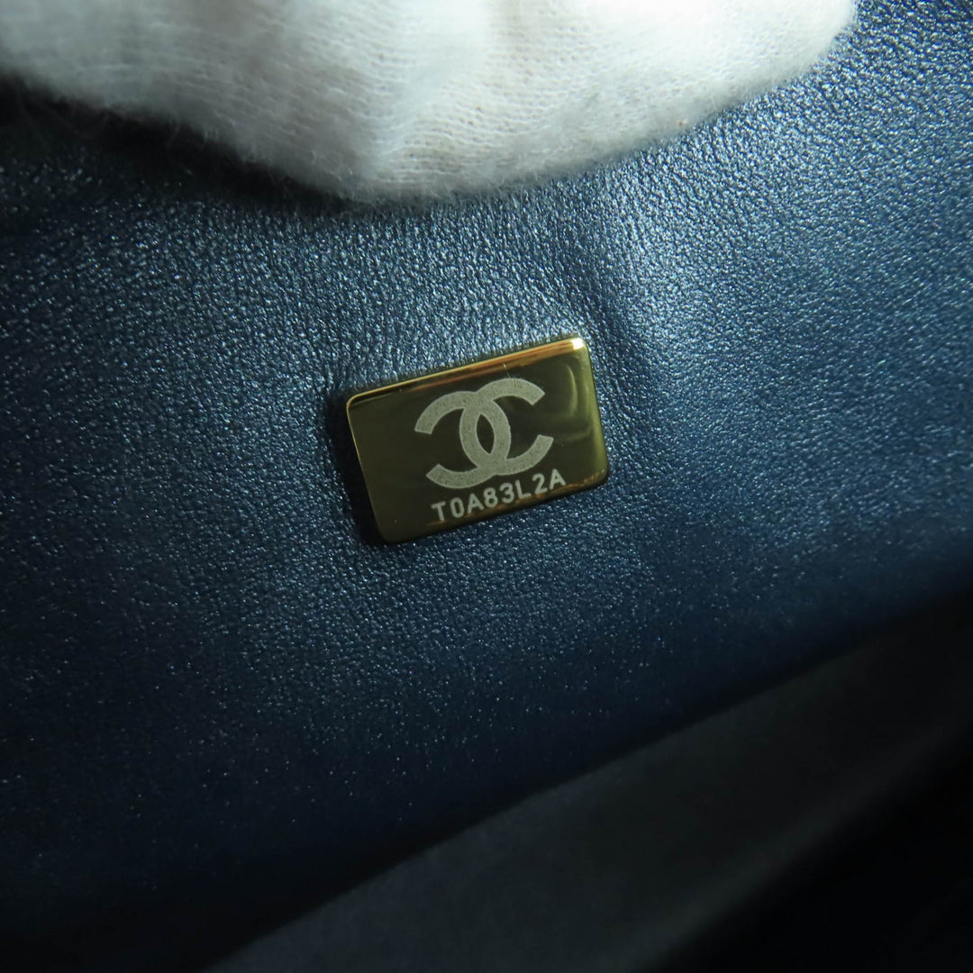 未使用品☆CHANEL シャネル A01112 マトラッセ25 Wフラップ デニムグラデーション Wチェーン ショルダーバッグ ゴールド金具