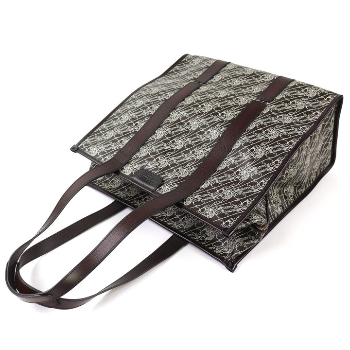 極美品△Berluti ベルルッティ カバ・ドゥ・ヴォヤージュ レザー トワル・マルブフ トートバッグ ダークブラウン 保存袋付き 伊製 メンズ