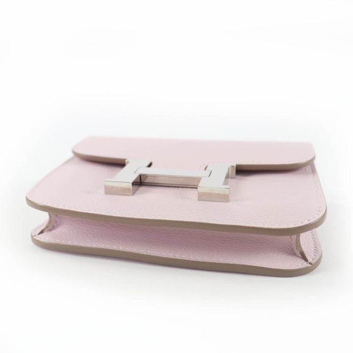 美品☆HERMES エルメス コンスタンス スリム エヴァーカラー モーヴペール シルバー金具 財布 B刻印 箱・保存袋付 フランス製 レディース
