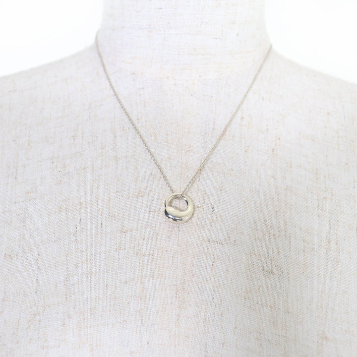 美品☆TIFFANY&amp;Co. ティファニー エルサペレッティ エターナルサークル ティファニー ネックレス 925 シルバー 重量4.35g レディース