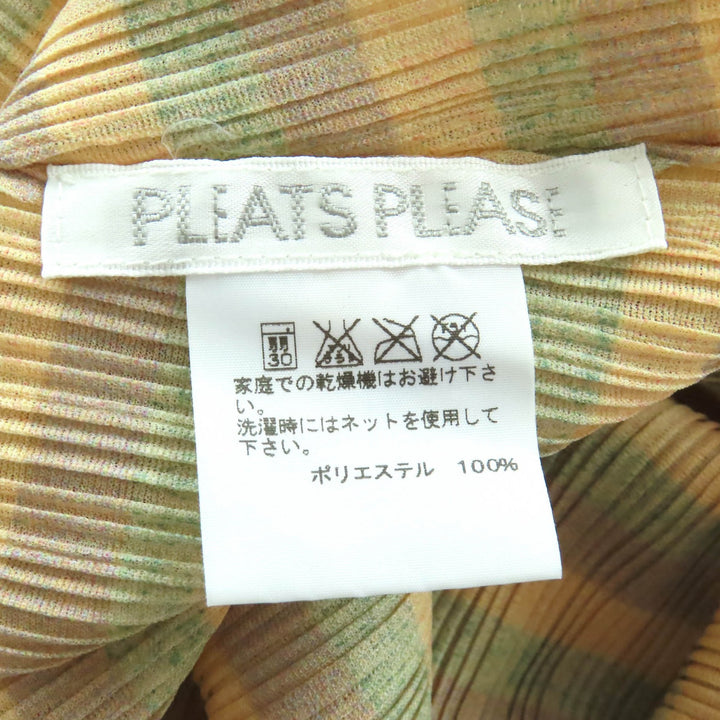 極美△PLEATS PLEASE プリーツプリーズ イッセイミヤケ PP41-FT355 ボーダー柄 クルーネック 六分袖 ミニワンピース チュニック 3 正規品