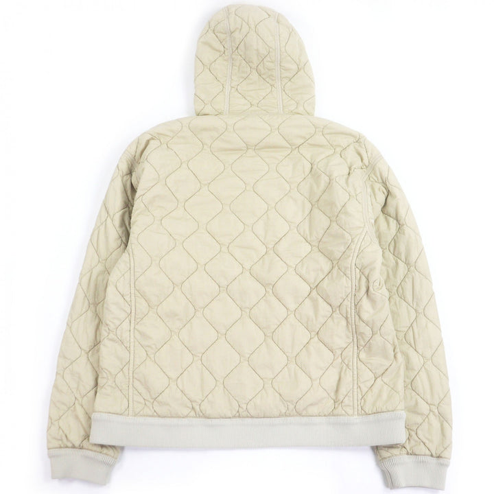 未使用品□BURBERRY バーバリー 8081076 ホースロゴ刺繍 キルティング プルオーバーパーカー ベージュ L イタリア製 正規品 メンズ