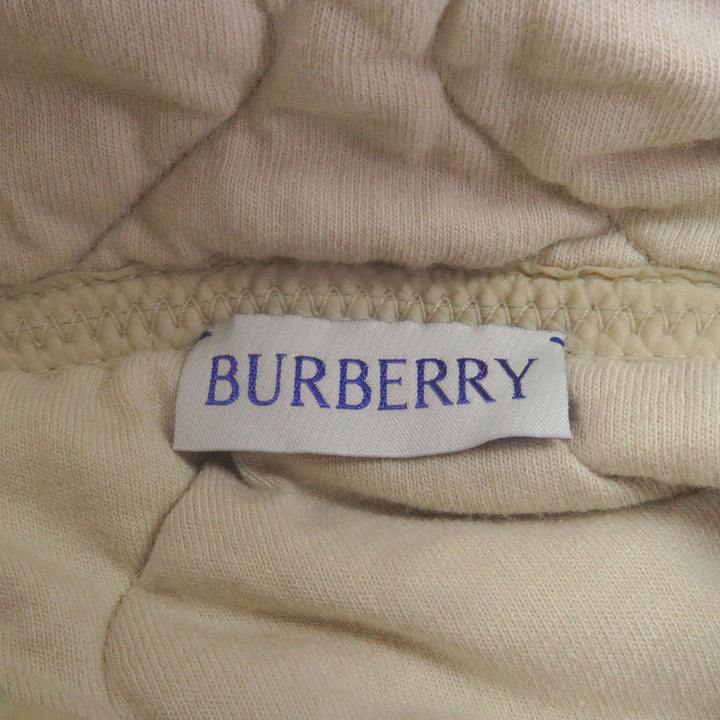 未使用品□BURBERRY バーバリー 8081076 ホースロゴ刺繍 キルティング プルオーバーパーカー ベージュ L イタリア製 正規品 メンズ