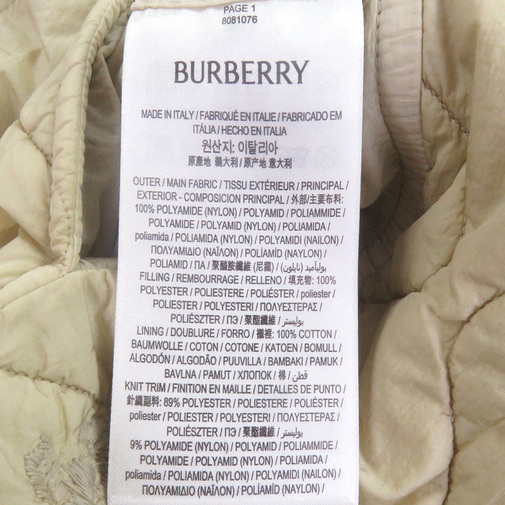 未使用品□BURBERRY バーバリー 8081076 ホースロゴ刺繍 キルティング プルオーバーパーカー ベージュ L イタリア製 正規品 メンズ