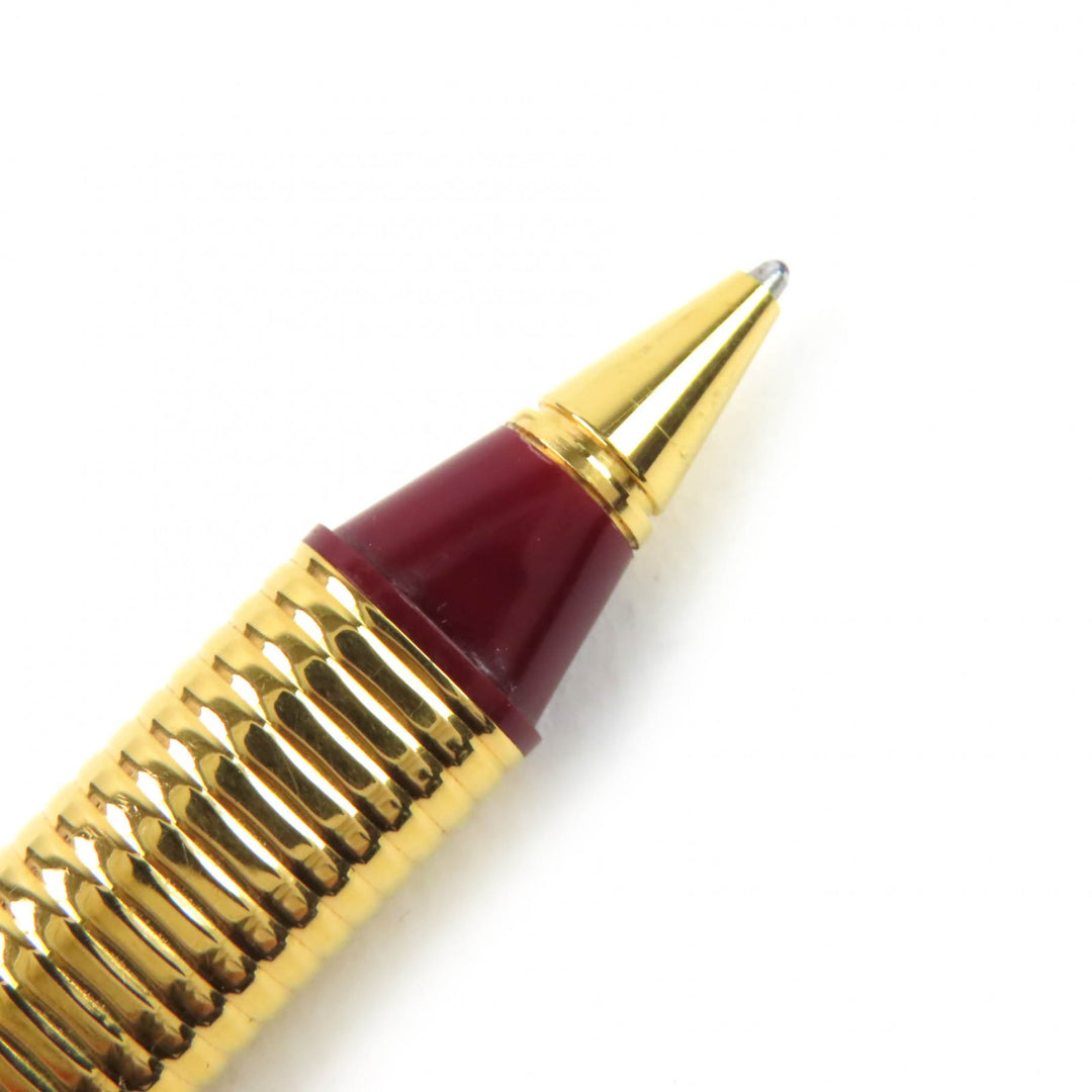 美品△Cartier カルティエ ヴィンテージ トリニティ ドゥ カルティエ ボーダー柄 オーバル キャップ式 ボールペン ゴールド 筆記確認済み