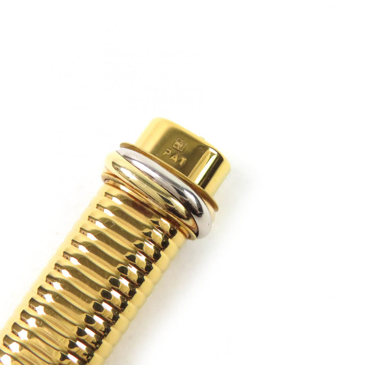美品△Cartier カルティエ ヴィンテージ トリニティ ドゥ カルティエ ボーダー柄 オーバル キャップ式 ボールペン ゴールド 筆記確認済み