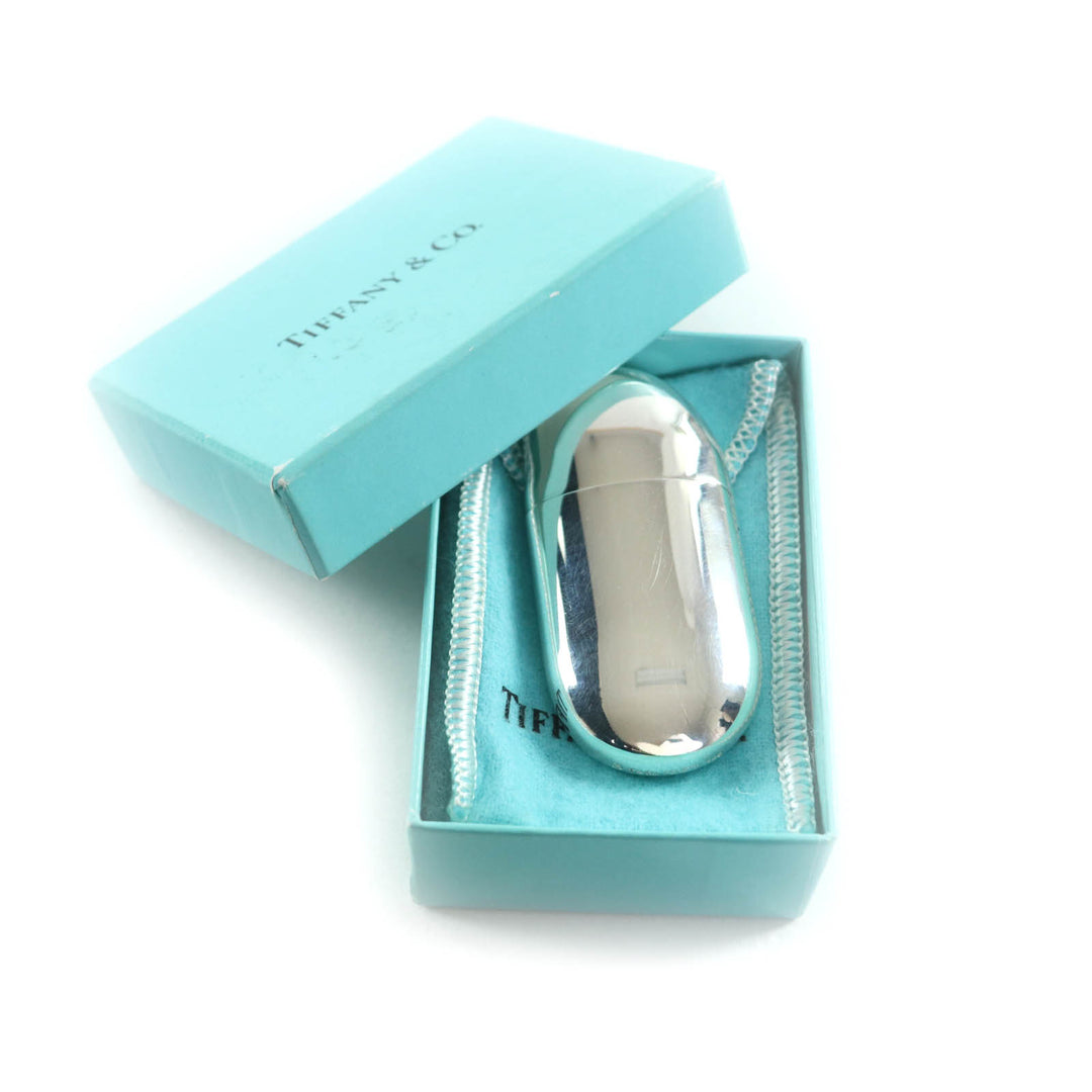 美品★TIFFANY&amp;Co. ティファニー エルサ・ペレッティ ビーンズ オイルライター 925 ロゴ刻印入り ローラー式 箱・袋付 重量56.99g