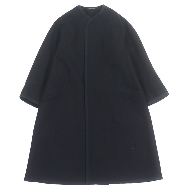 美品▼Yohji Yamamoto POUR HOMME ヨウジヤマモトプールオム 21AW HX-D27-126 ARMY MELTON COAT ウール100% バックロゴ コート 3 正規品