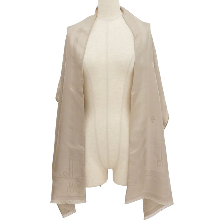 未使用品▲HERMES エルメス HTH2504 LES SANGLES レ サングル シルク100％ エシャルプ FOULARD フリンジ付き ストール 箱付き イタリア製