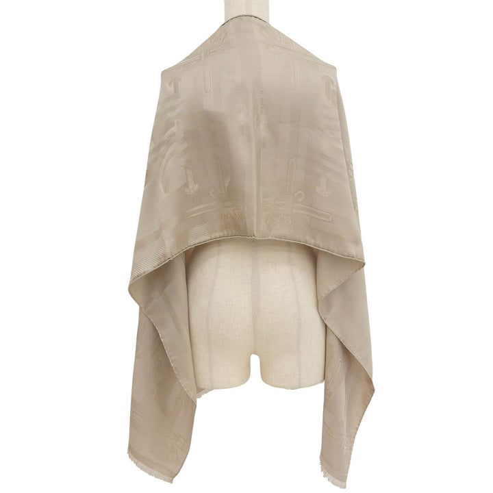 未使用品▲HERMES エルメス HTH2504 LES SANGLES レ サングル シルク100％ エシャルプ FOULARD フリンジ付き ストール 箱付き イタリア製