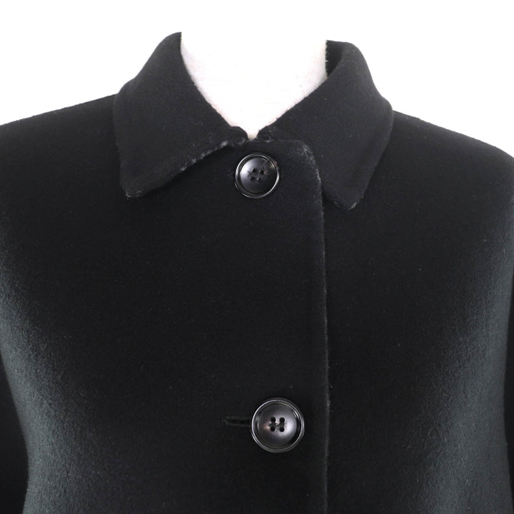 未使用品★GUCCI グッチ 25AW 789960 ウール シルク混 現行品 リバーシブル GG柄 半袖 コート 黒 38 ハンガー付 正規品 定価495000円