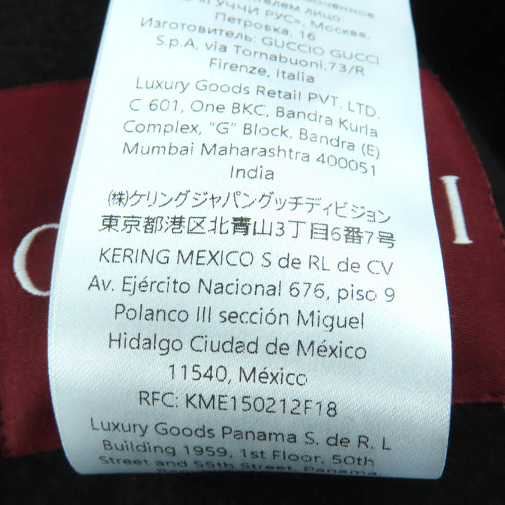 未使用品★GUCCI グッチ 25AW 789960 ウール シルク混 現行品 リバーシブル GG柄 半袖 コート 黒 38 ハンガー付 正規品 定価495000円