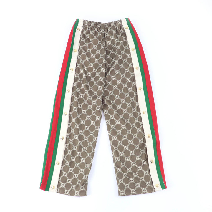 未使用品★GUCCI グッチ 22AW 671496 インターロッキングG 総柄 ウェブライン トラック パンツ ブラウン XXXS 伊製 正規品 レディース