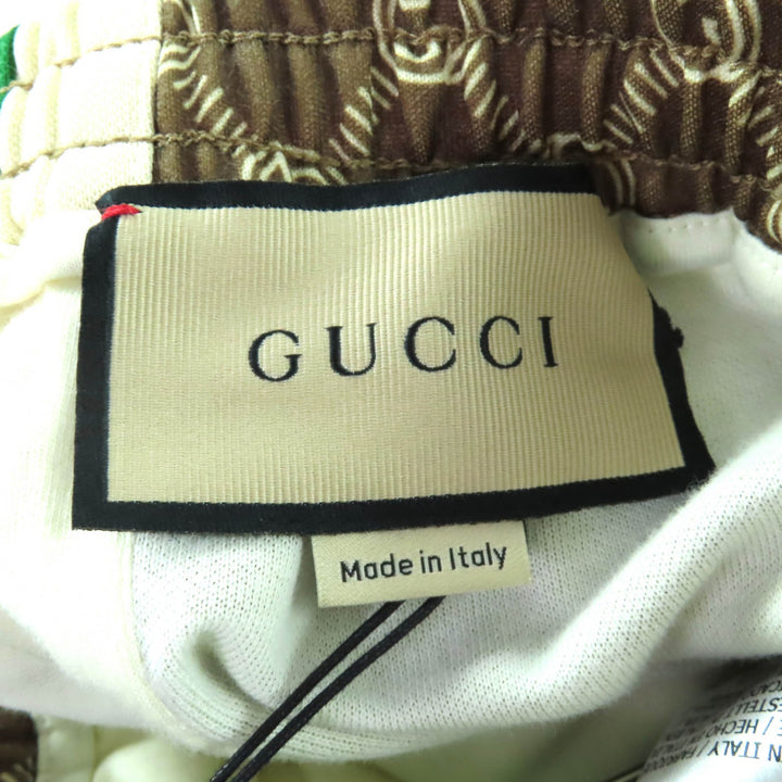 未使用品★GUCCI グッチ 22AW 671496 インターロッキングG 総柄 ウェブライン トラック パンツ ブラウン XXXS 伊製 正規品 レディース