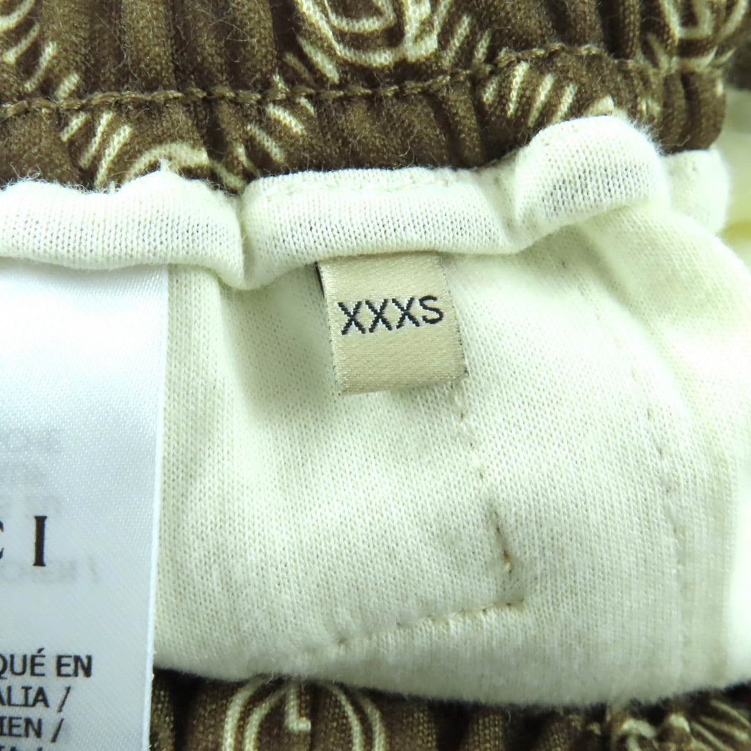 未使用品★GUCCI グッチ 22AW 671496 インターロッキングG 総柄 ウェブライン トラック パンツ ブラウン XXXS 伊製 正規品 レディース
